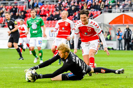 Kalmars Marcus Antonsson och Jönköpings målvakt Anton