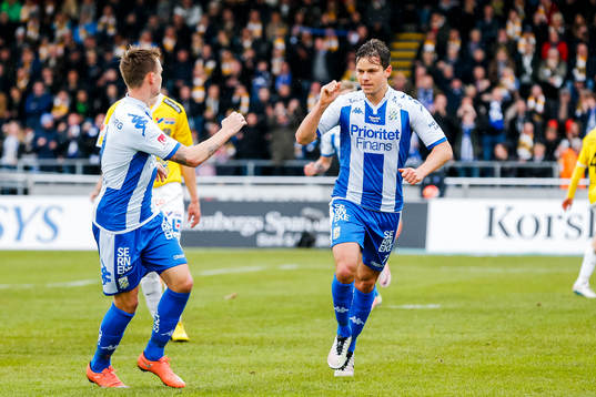 IFK Göteborgs Mads Albeck och Jakob Ankersen jublar
