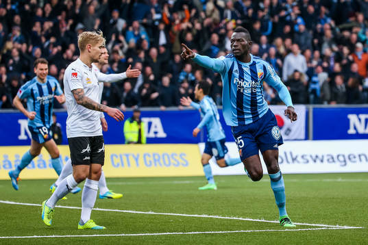 Djurgårdens Omar Colley jublar