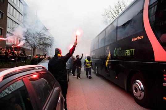 s spelarbuss före  fotbollsmatchen i Allsvenskan mellan