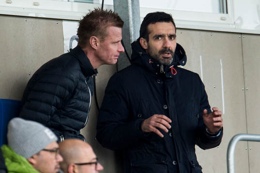 Ängelholms sportchef Stavros Papadopoulos (th) på