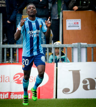 Djurgårdens Sam Johnson jublar