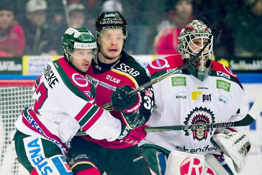Luleås Lennart Petrell och Frölundas Elias Fälth och