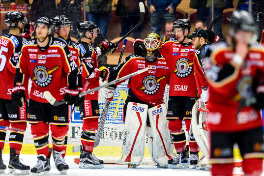 Luleå spelarna jublar
