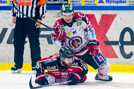 Frölundas Johan Sundström och Luleås Jacob Lagacé