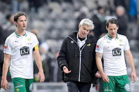 Hammarbys Philip Haglund, tränare Nanne Bergstrand och