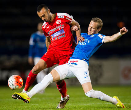 Värnamos Issam Jebali och Trelleborgs Magnus Andersson