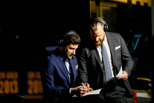Cmores kommentator Björn Oldeen och expert Sanny Lindström
