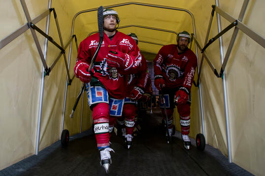 Frölundas Ryan Lasch innan semifinal 3 i SM-slutspelet i