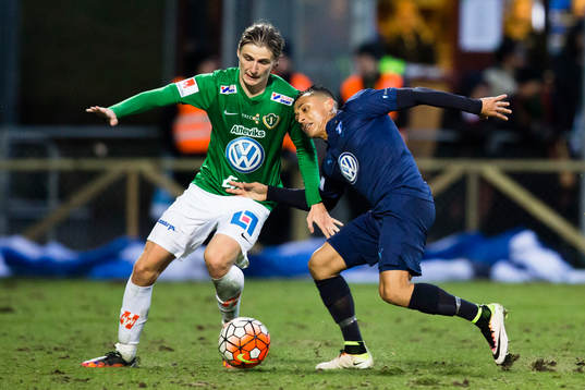 Jönköpings Pawel Cibicki mot Malmö FFs Yoshimar Yotún
