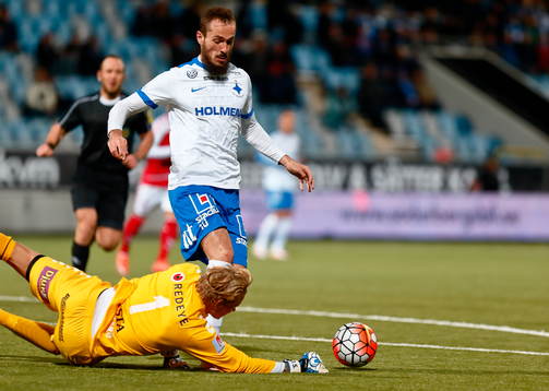 Kalmars målvakt Ole Söderberg och Norrköpings Emir