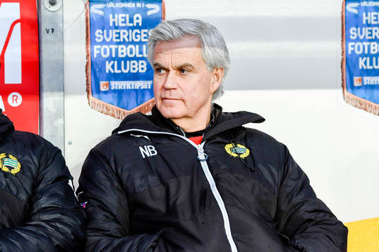 Hammarbys tränare Nanne Bergstrand före fotbollsmatchen i