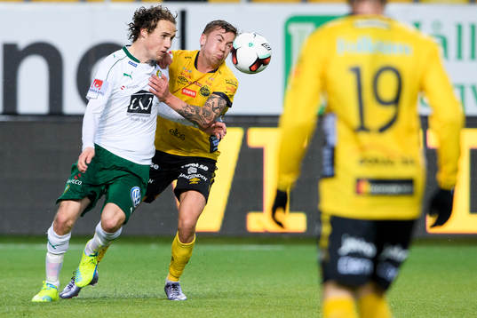 Hammarbys Fredrik Torsteinbö och Elfsborgs Thomas Kind