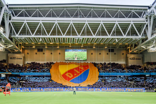 Tifo före  fotbollsmatchen i Allsvenskan mellan