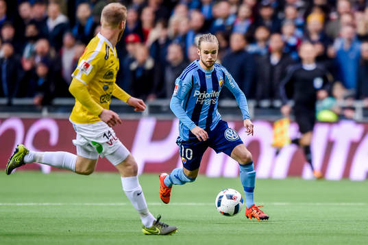 Falkenbergs Per Karlsson och Djurgårdens Daniel Berntsen