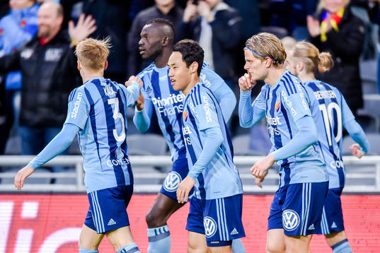 Djurgårdens spelare jublar