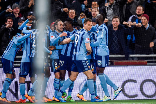 Djurgårdens spelare jublar