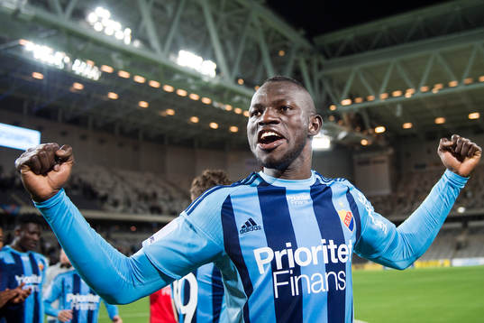 Djurgårdens Omar Colley jublar
