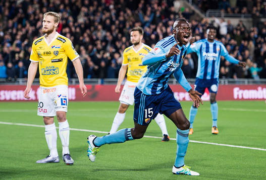 Djurgårdens Omar Colley jublar