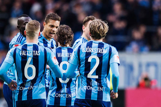Djurgårdens spelare jublar