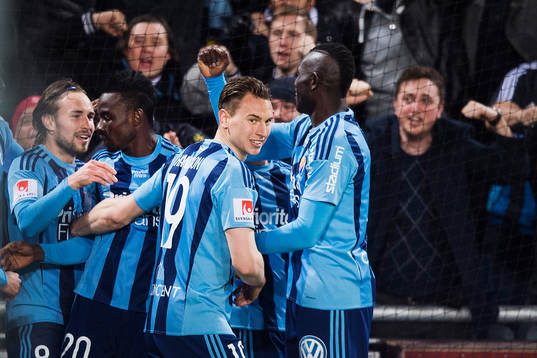 Djurgårdens spelare jublar