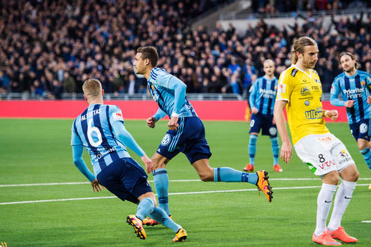 Djurgårdens Mathias Ranegie jublar