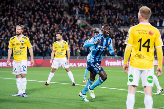 Djurgårdens Omar Colley jublar