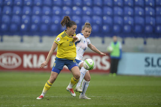 Sveriges Emilia Appelquist och Slovakiens Domonika