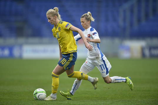 Sveriges Sofia Jakobsson och Slovakiens Patricia Hmirova