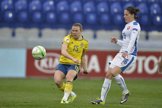 Sveriges Jessica Samuelsson och Slovakiens Diana Bartovicova