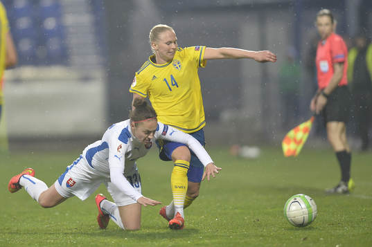 Sveriges Jonna Andersson och Slovakiens Zdenka Horesova