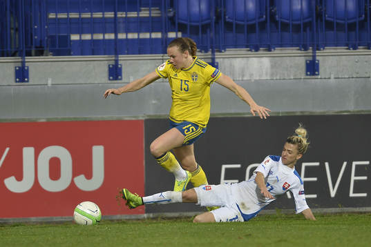 Sveriges Jessica Samuelsson och Slovakiens Diminika