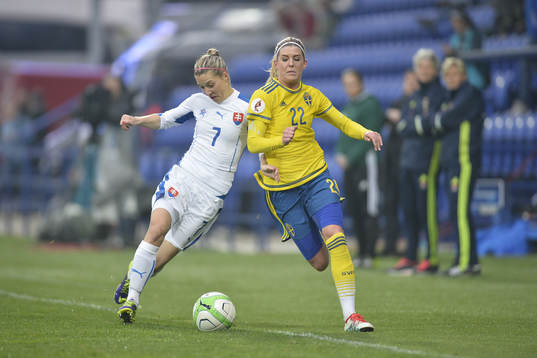 Sveriges Olivia Schough och Slovakiens Patricia Fischerova