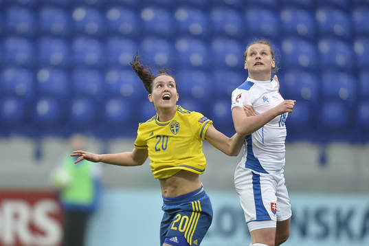 Sveriges Emilia Applequist och Slovakiens Dominika