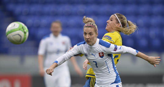 Sveriges Olivia Schough och Slovakiens Patricia Fischerova
