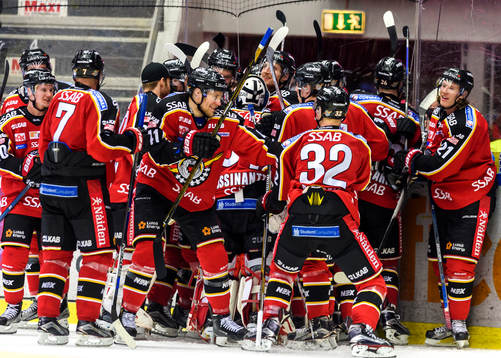 Luleå spelarna jublar