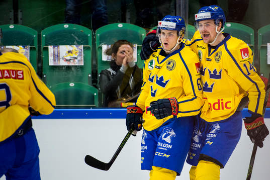 Sveriges Markus Ljugh och Daniel Brodin jublar