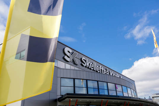 Skellefteå Kraft Arena före semifinal 5 i SM-slutspelet i