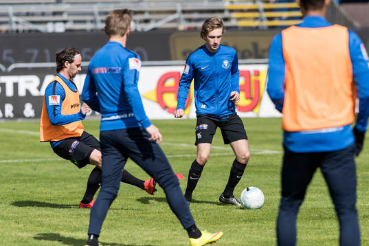 Trelleborgs Linus Fridolf före fotbollsmatchen i