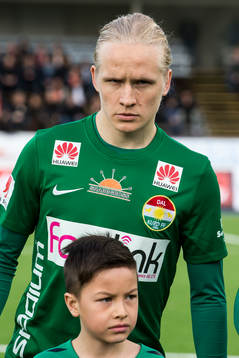 Dalkurds Henrik Löfkvist  i fotbollsmatchen i superettan