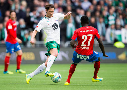 Hammarbys Philip Haglund och Helsingborgs Lalawélé Atakora