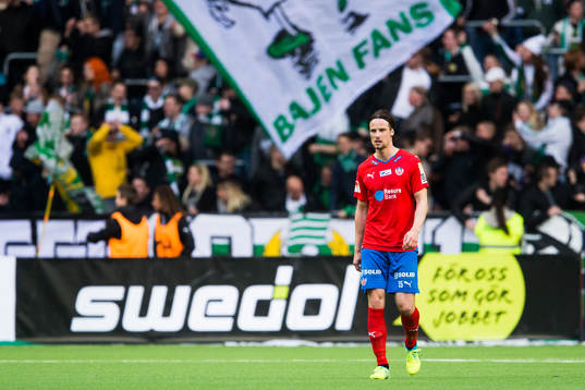 Helsingborgs Linus Hallenius ser deppig ut