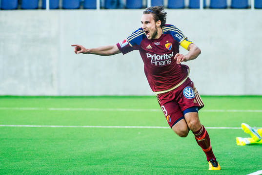 Djurgårdens Kevin Walker jublar