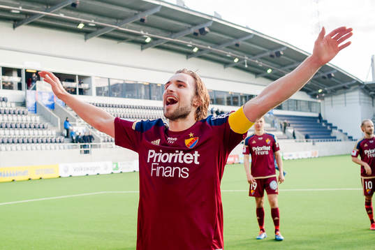 Djurgårdens Kevin Walker jublar