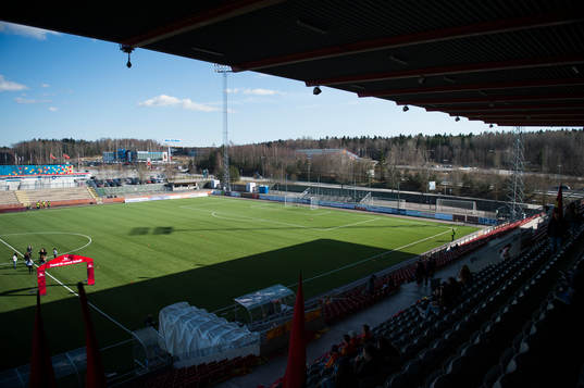 Interiör av Södertälje Fotbollsarena
