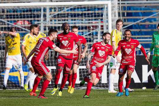 Östersunds spelare jublar