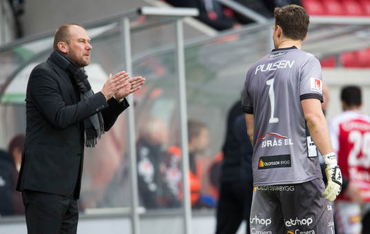 Elfsborgs tränare Magnus Haglund och Elfsborgs målvakt