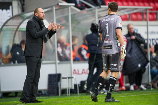 Elfsborgs tränare Magnus Haglund och Elfsborgs målvakt