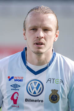 Gefles Jesper Florén före fotbollsmatchen i Allsvenskan