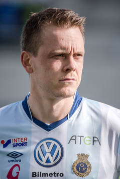 Gefles Jens Portin före fotbollsmatchen i Allsvenskan